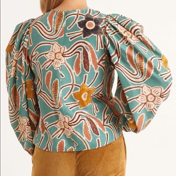 Ulla Johnson Jamilah Blouse Topaz US 4 - Picture 2 of 5